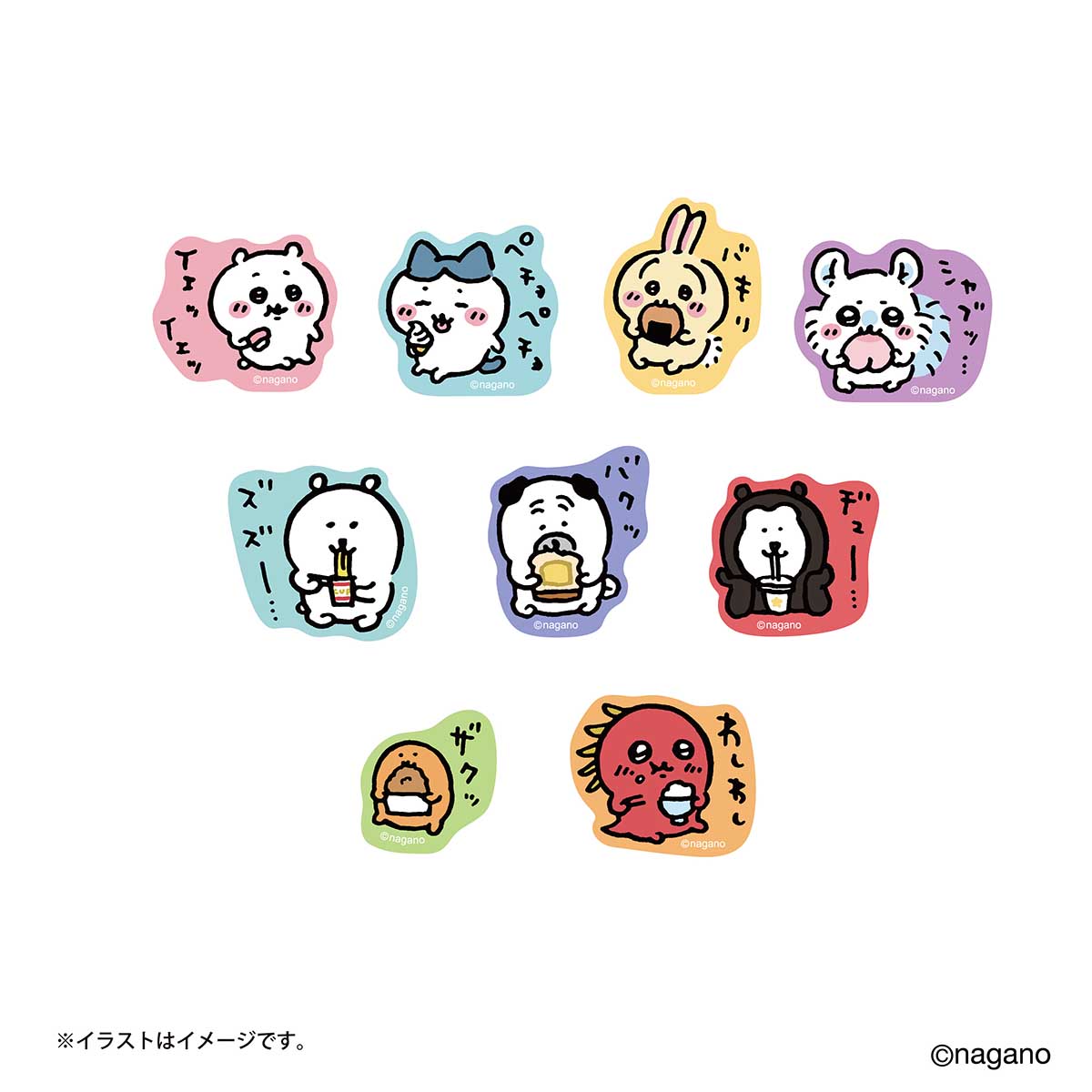 Nagano Characters Size stickers for smartphones Sticker (Eat, Eat Hachiware)