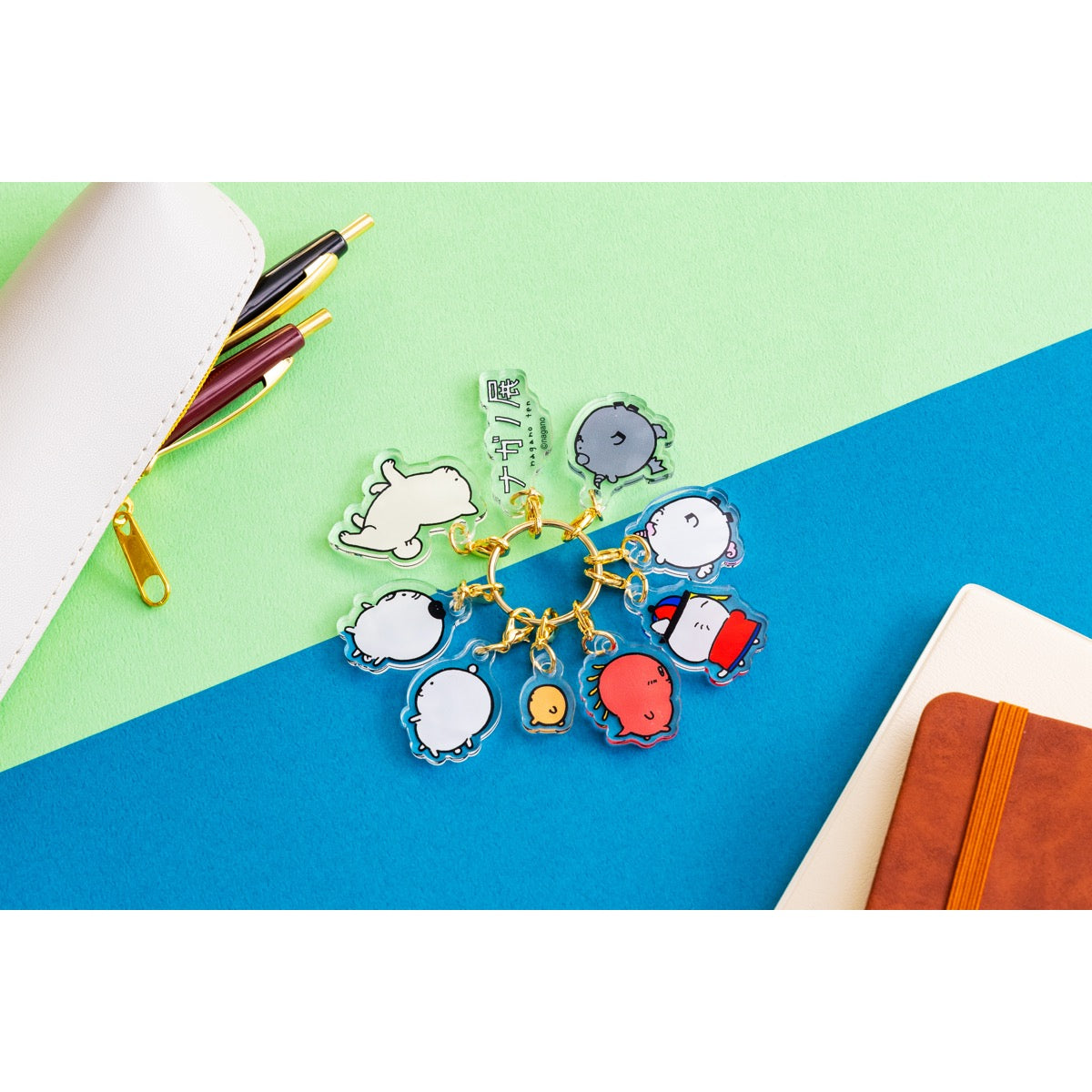 ナガノキャラクターズ 9連アクリルチャーム(ナガノのくまたち整列)