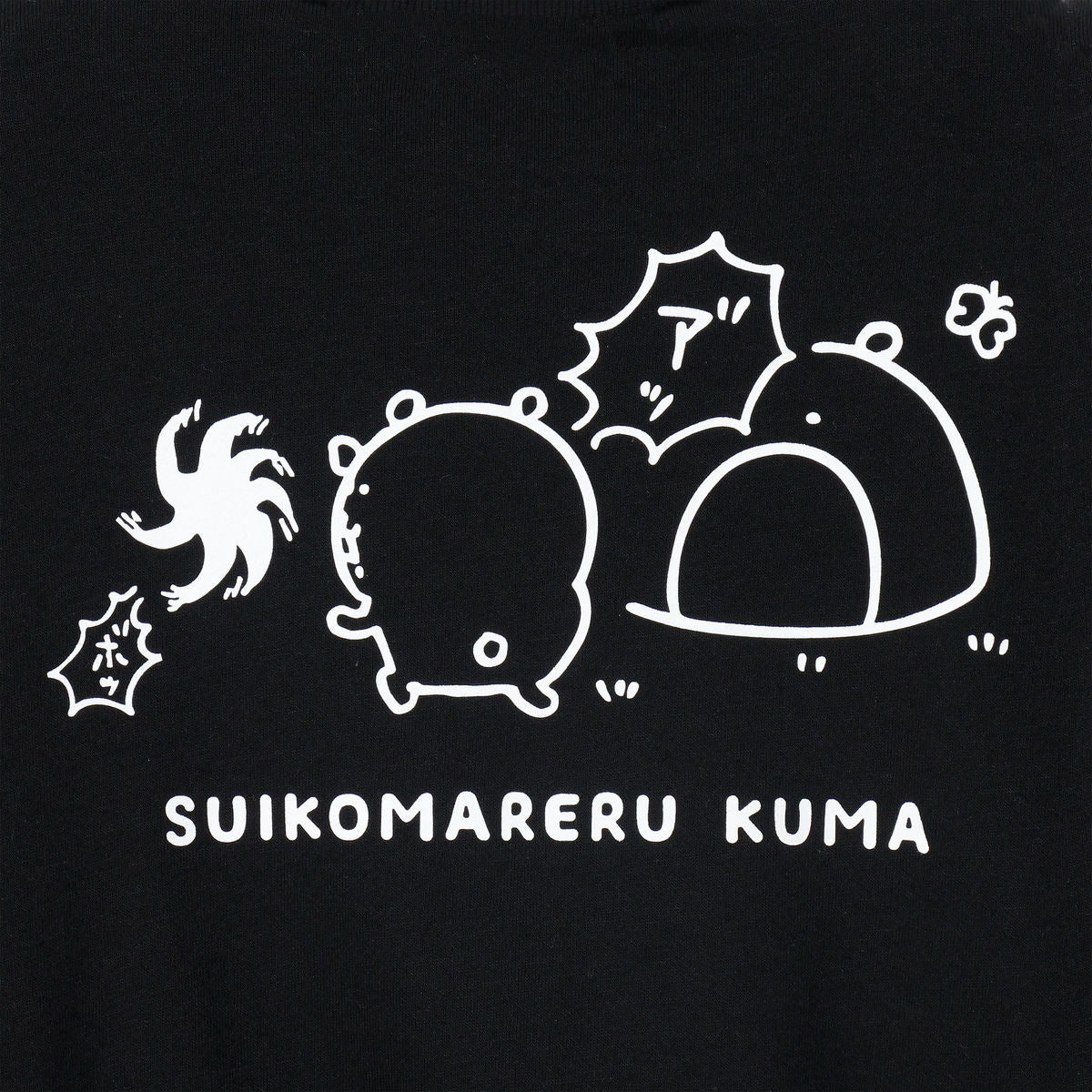 ナガノキャラクターズ スウェット 吸い込まれるくま ブラック