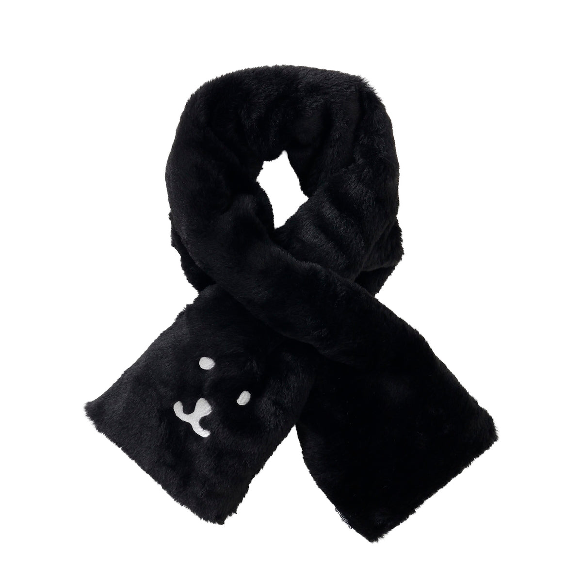 Creek Fleece Scarf マフラー　黒　ブラック ナガノキャラクターズ ファーマフラー くまフェイス ブラック | ナガノ