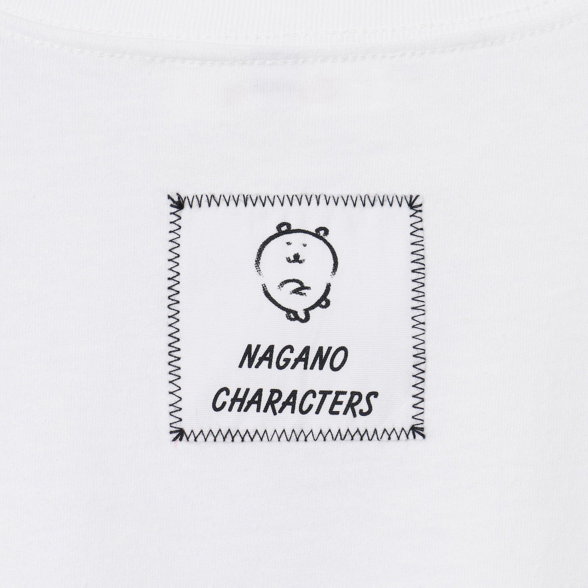 ナガノキャラクターズ 長袖Tシャツ モノクロなくま ホワイト