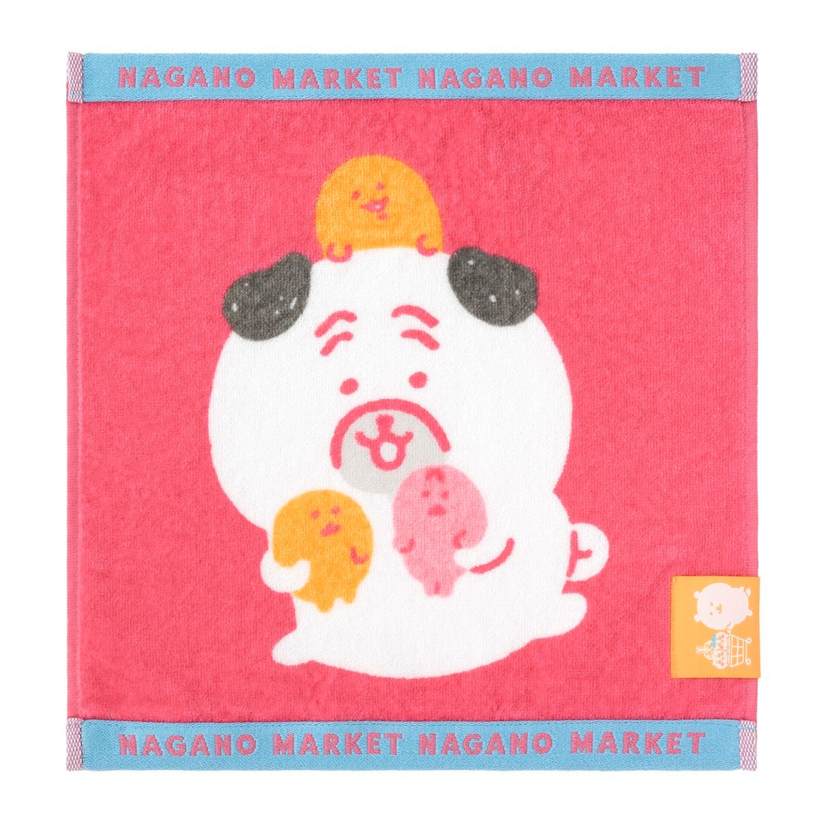 ナガノキャラクターズ カラーなヘム付きハンドタオル(パグともぐらコロッケ)