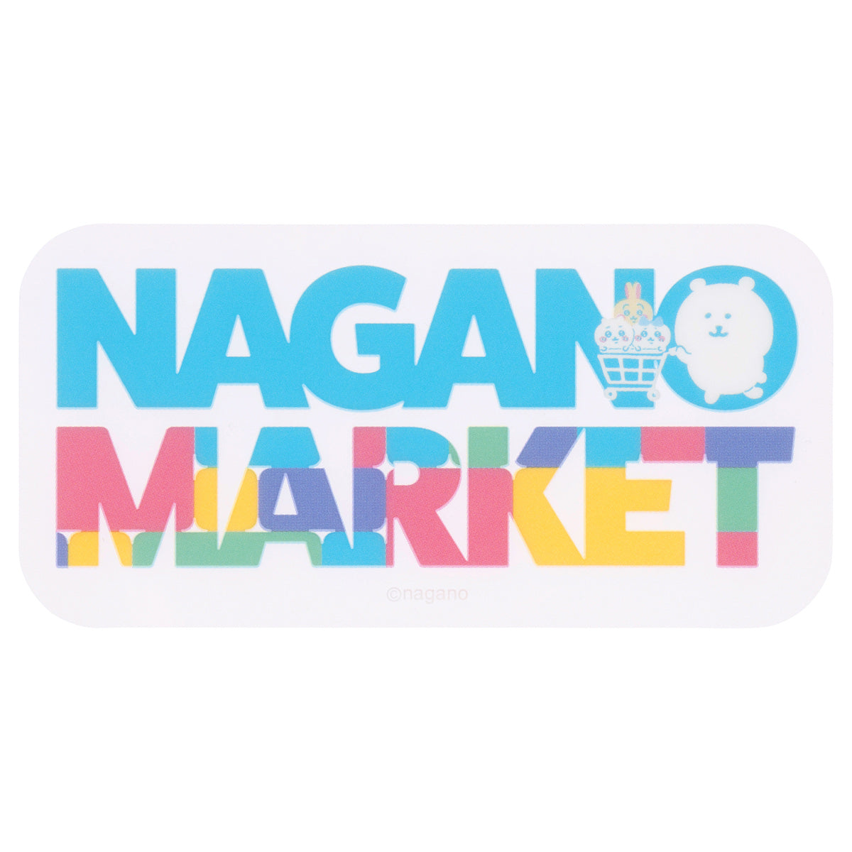 Nagano Characters Size clear Sticker (logo) that can be attached to a colorful smartphone