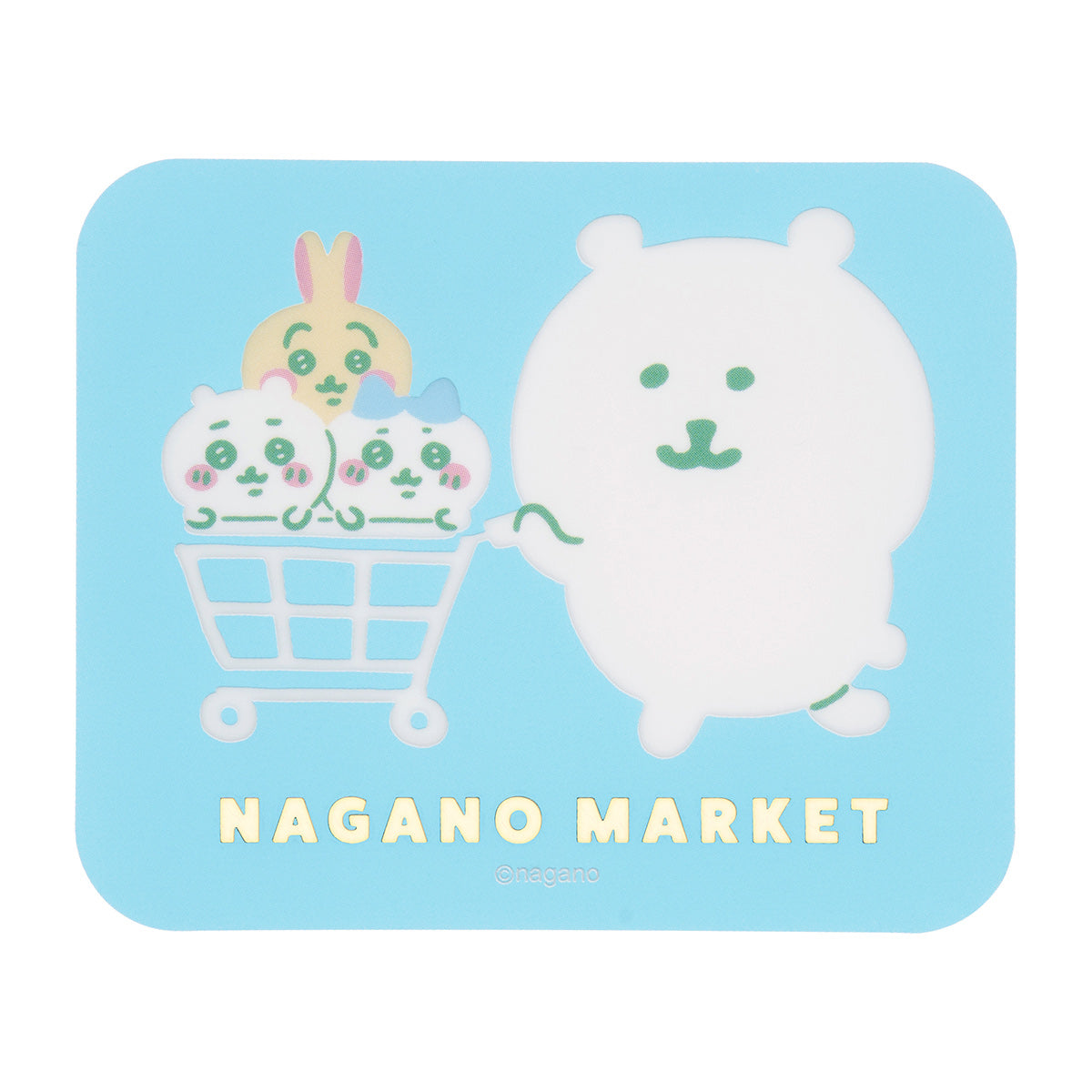 Nagano Characters Size clear Sticker (light blue) that can be attached to a colorful smartphone