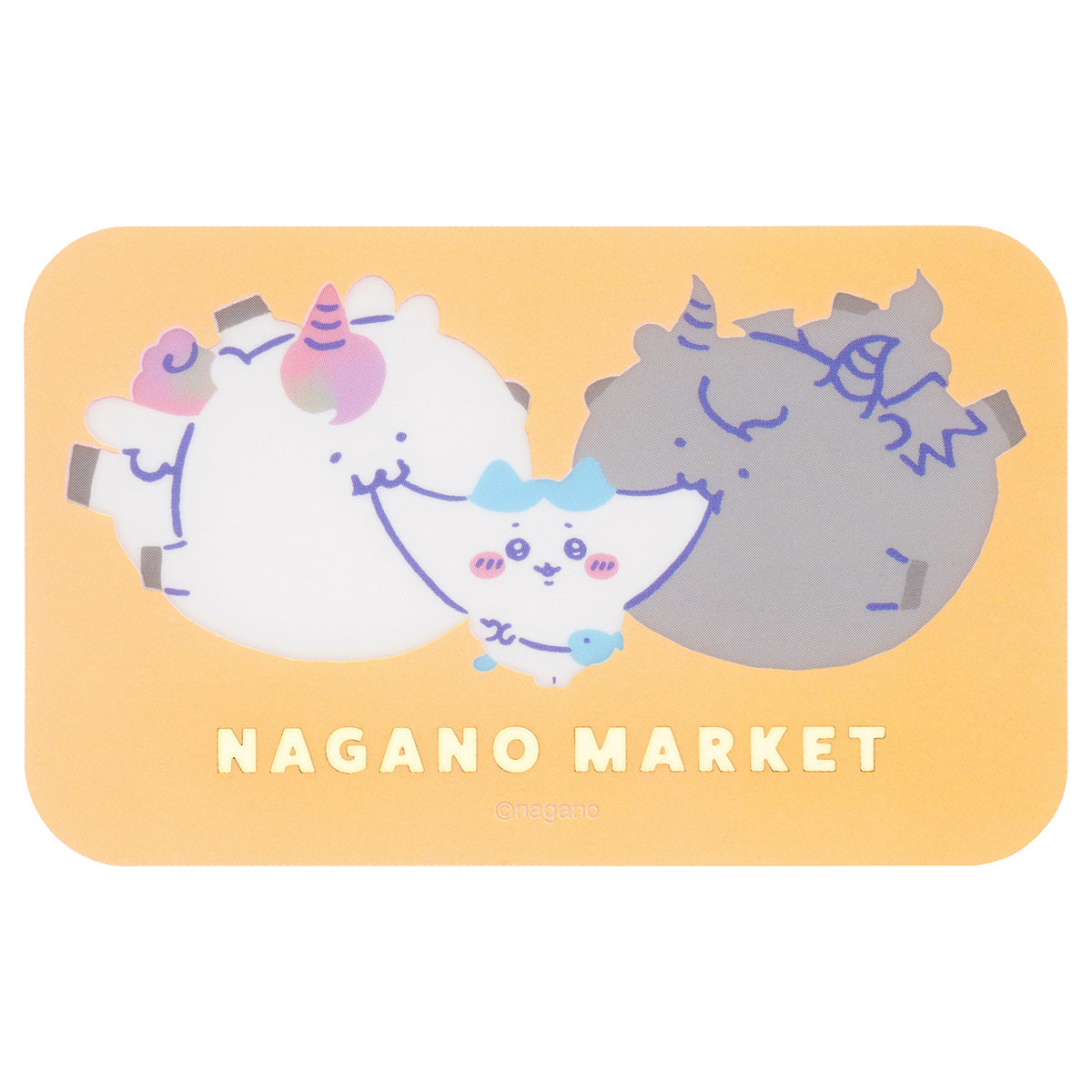 ナガノキャラクターズ カラーなスマホに貼れるサイズのクリアステッカー(オレンジ)