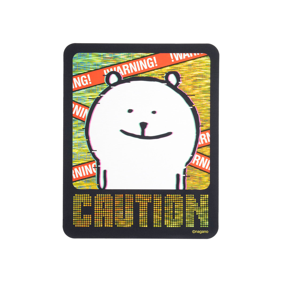 Nagano Characters 홀로그램 대형 스티커 (CAUTION)