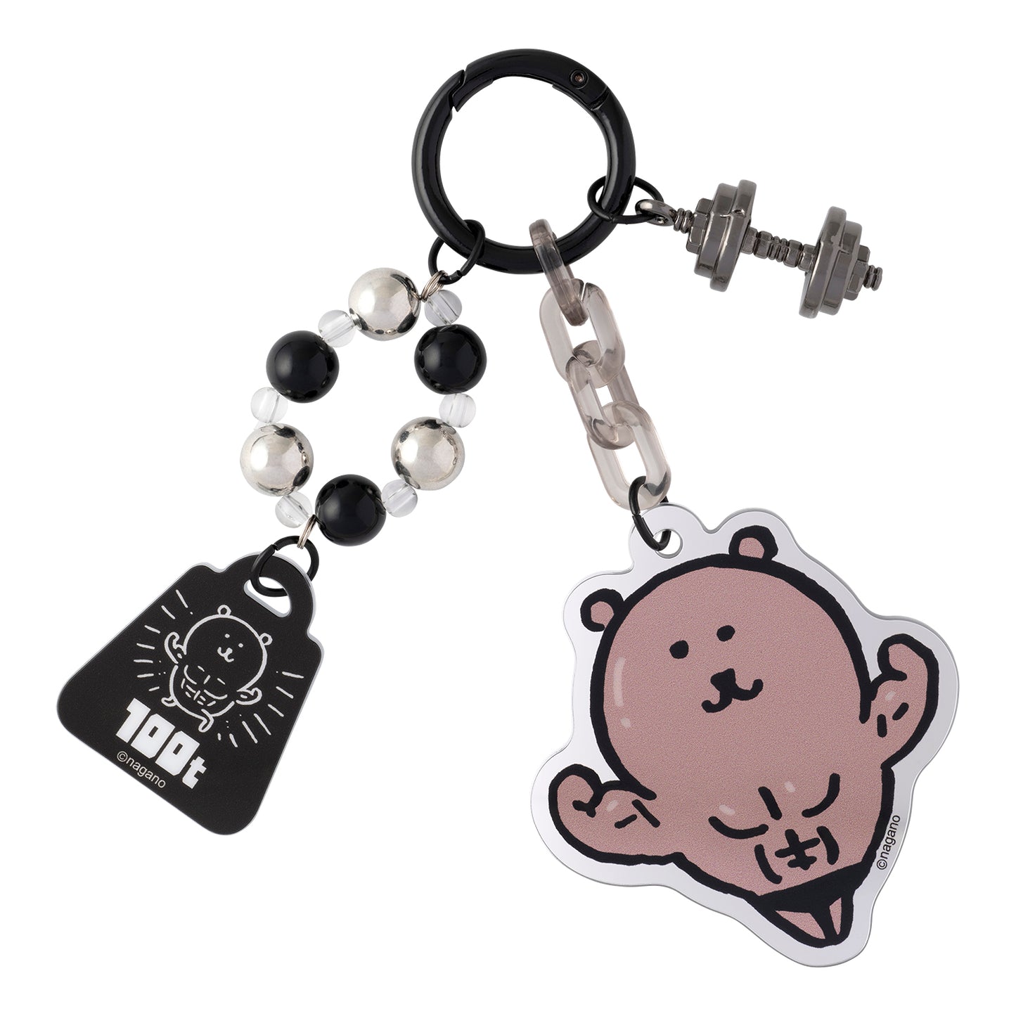 Nagano Characters 비즈 달린 반짝이 키링 (근육 담곰이)