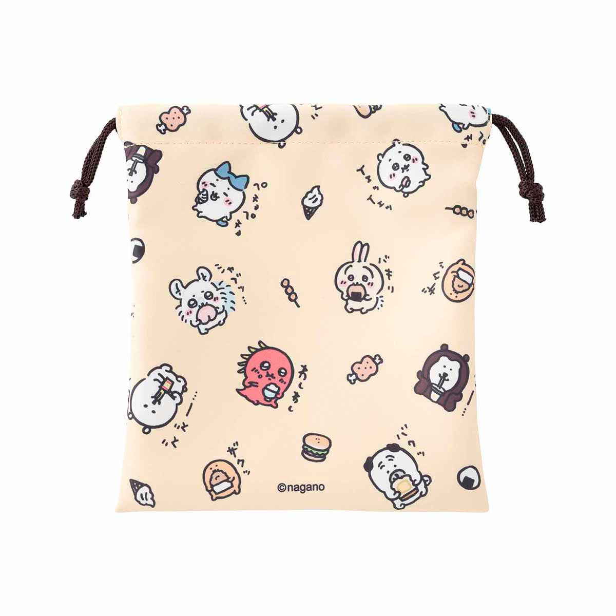 ナガノキャラクターズ 食べ食べたちのほどよいサイズの巾着
