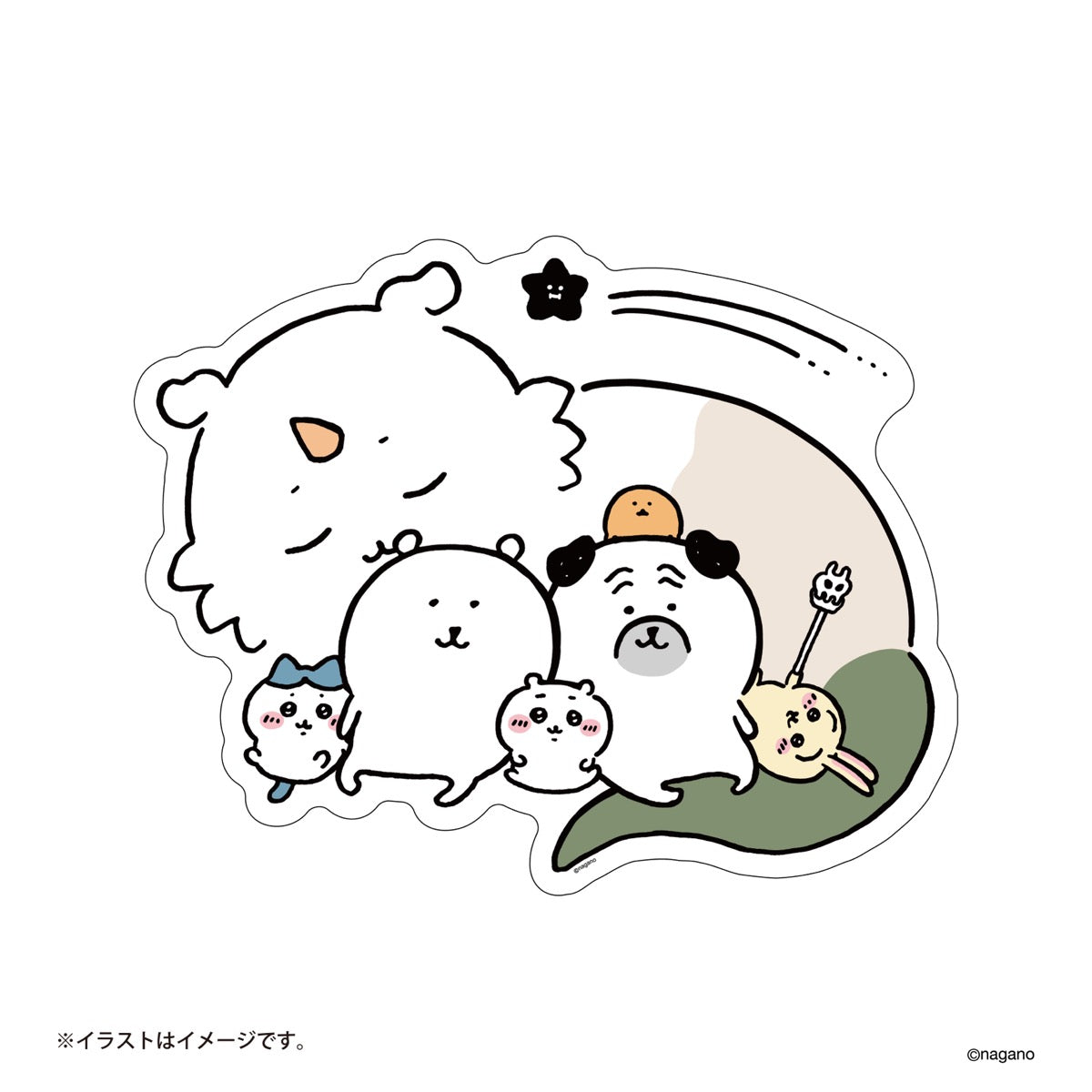 ナガノキャラクターズ ウォールステッカー(黒い流れ星とみんな)