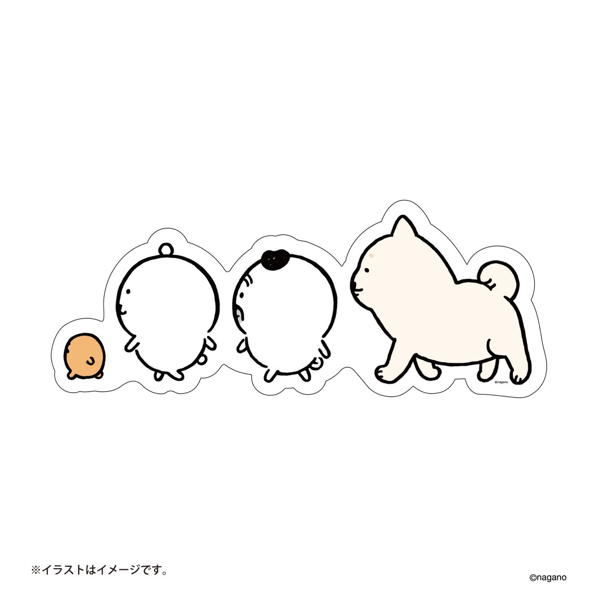 ナガノキャラクターズ ウォールステッカー(くまたち整列)