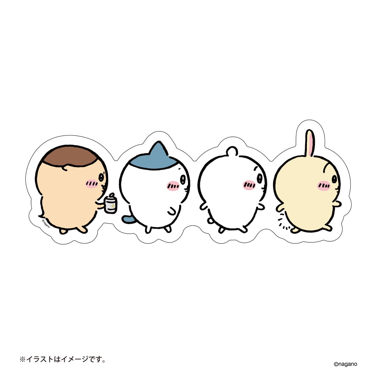 Nagano Characters WallSticker (Chiikawa standing in line)