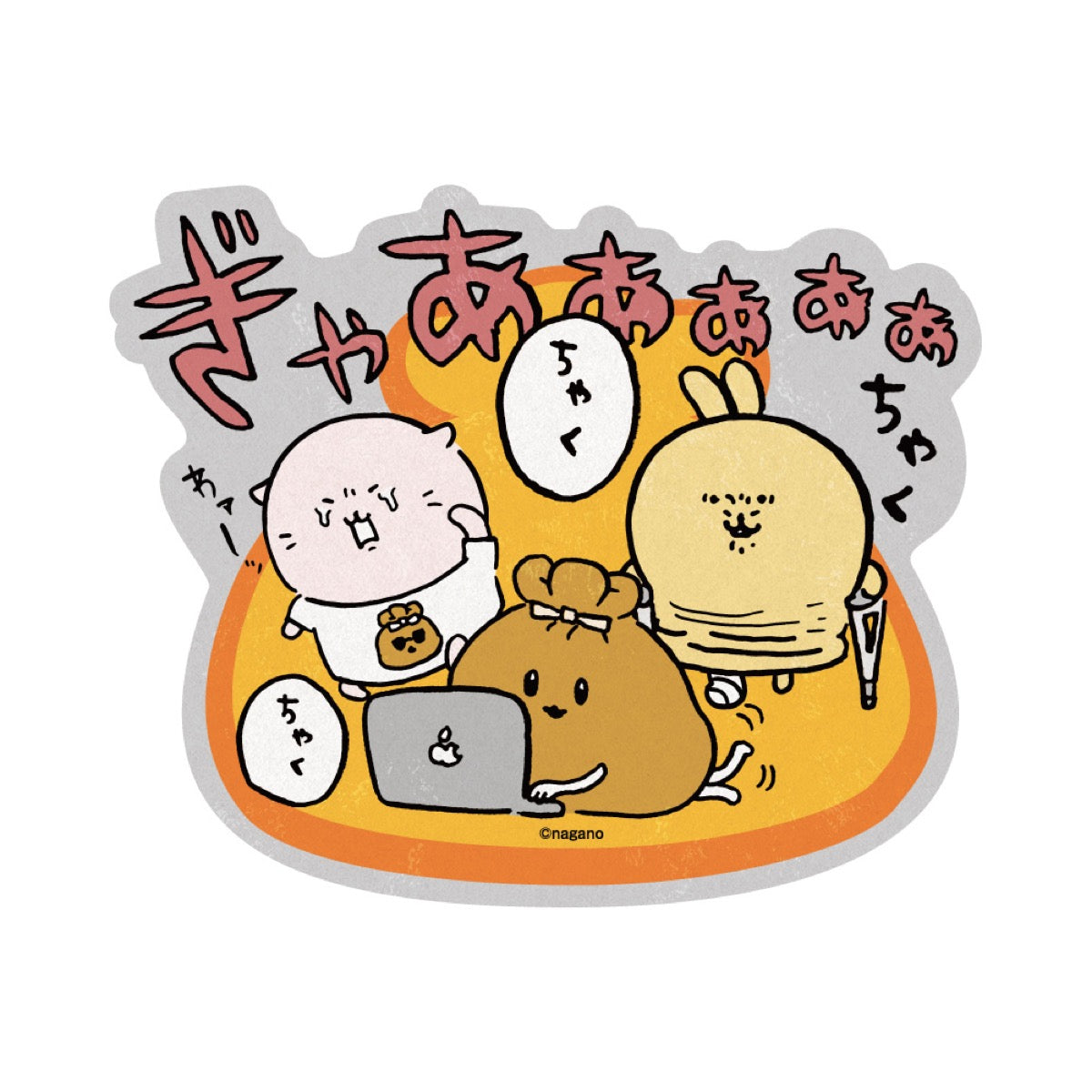 Nagano Characters Travel Sticker ② Mochikin with Mochikin Fan