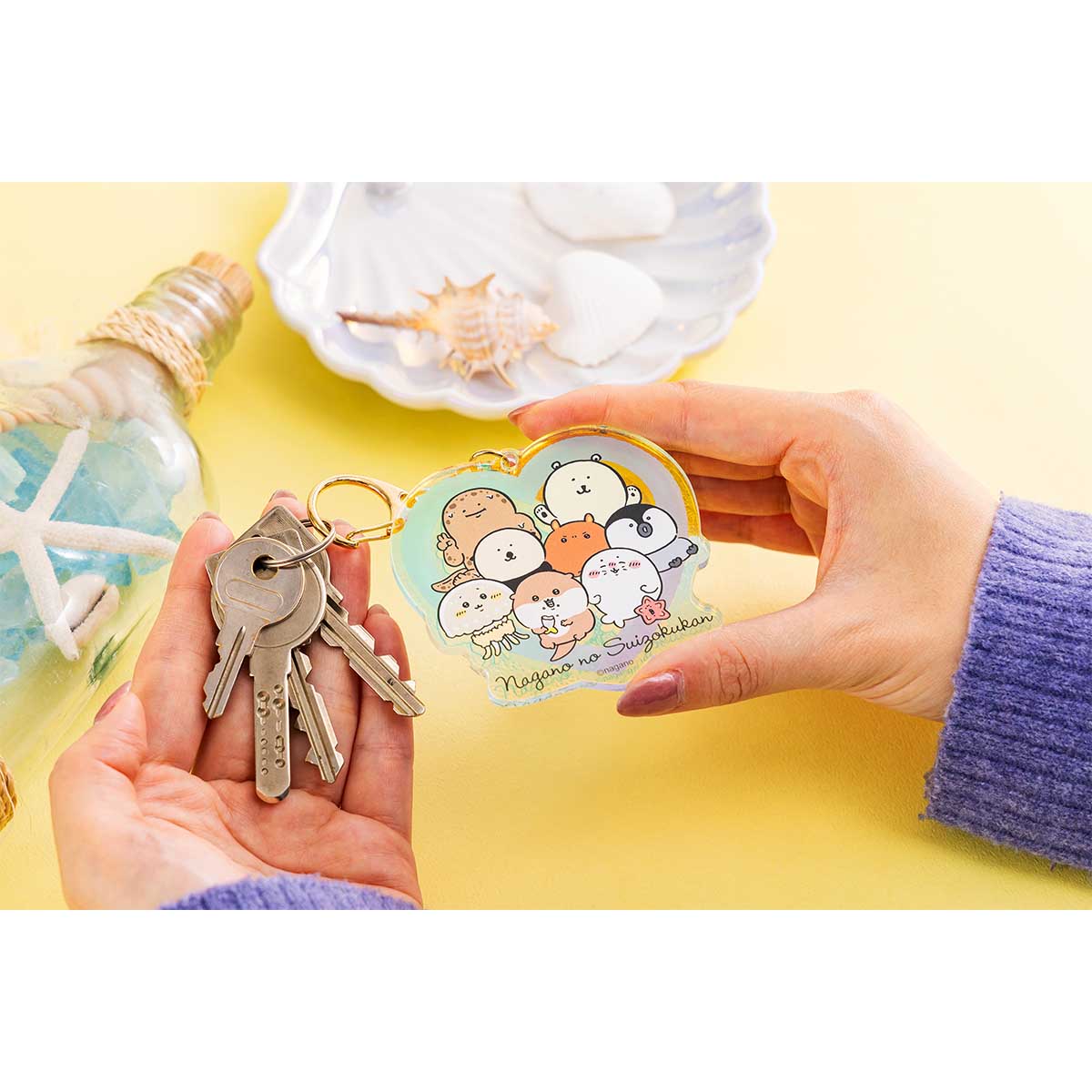 Nagano Characters 나가노의 수족관 오로라아크릴열쇠고리(하트)