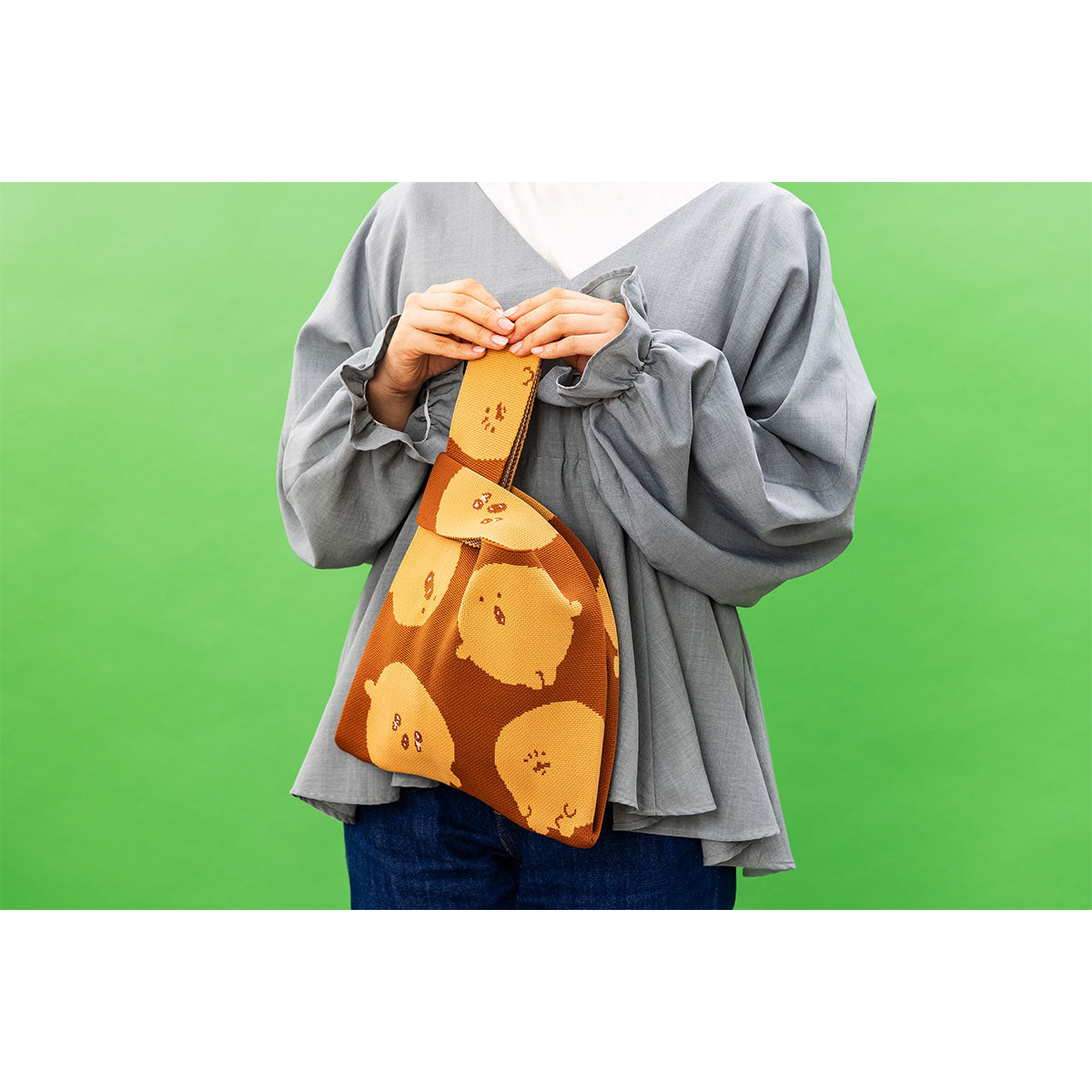 ナガノキャラクターズ ニットバッグ(もぐらコロッケ)