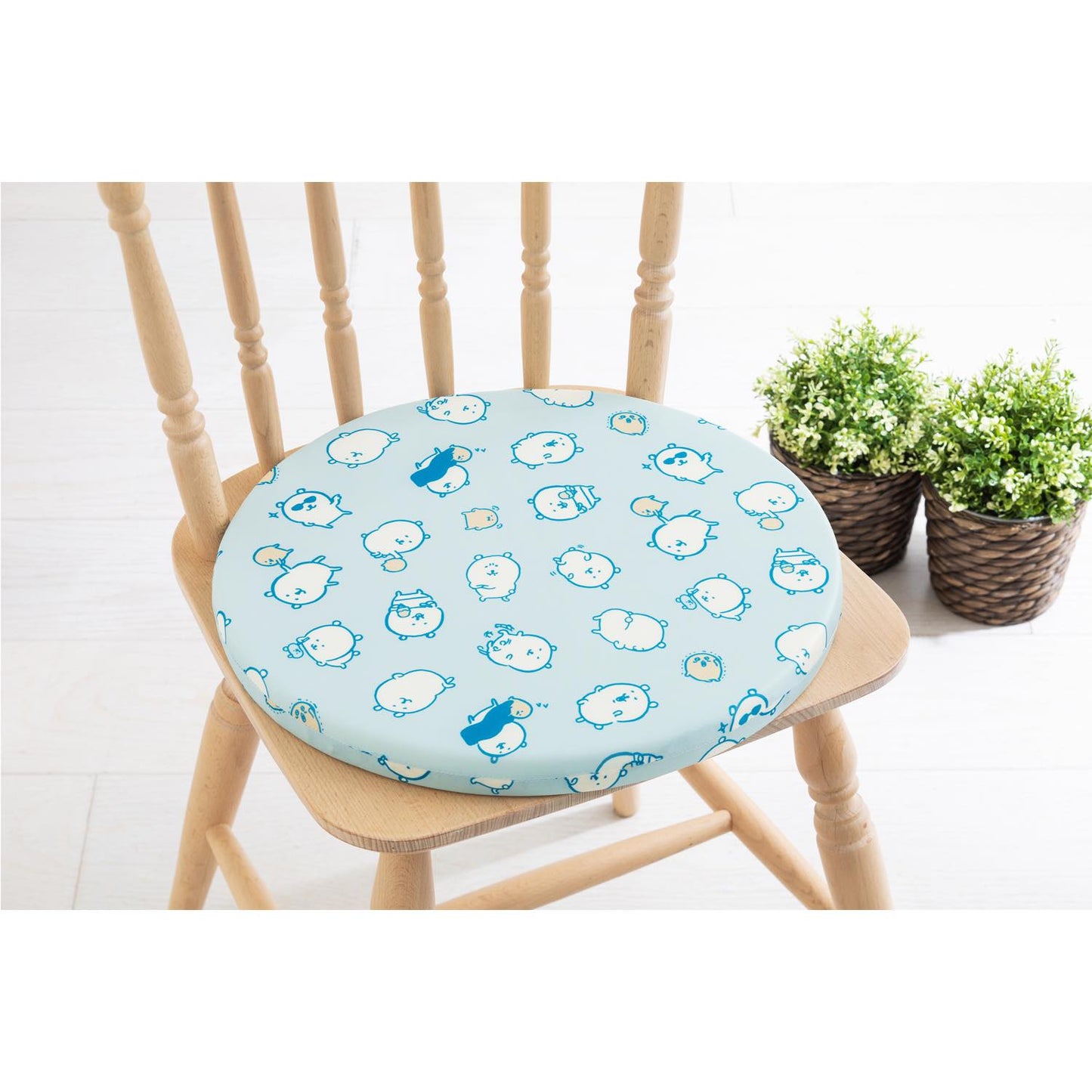 ナガノのくま ひんやり円形シートクッション(さわやかブルー)