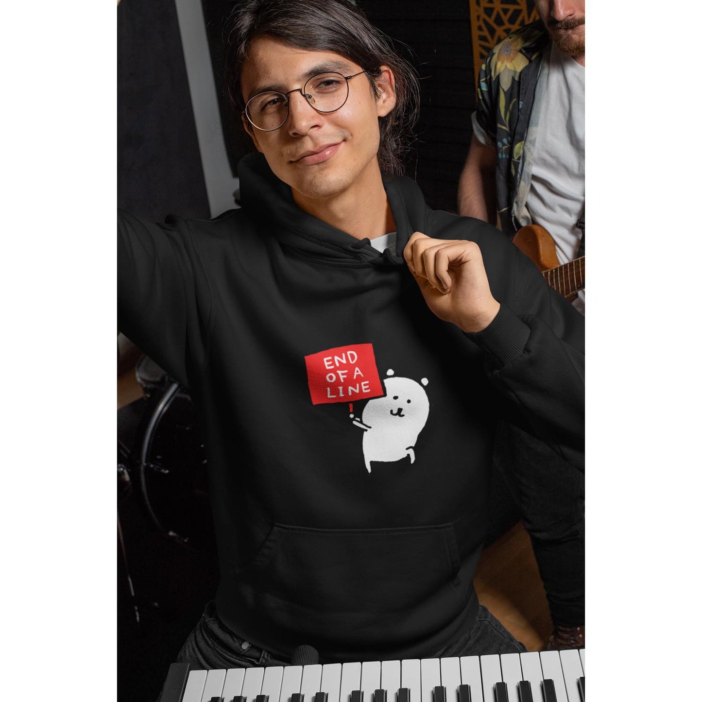 ナガノのくま P/Oパーカ 最後尾 ブラック