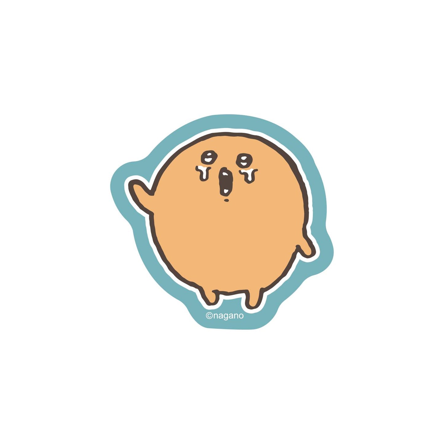 Nagano Characters 适合粘贴在智能手机上的尺寸贴纸 (哭泣的鼴鼠炸丸子)