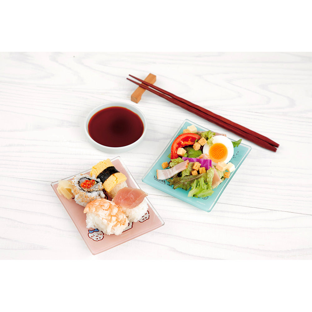 나가노 마켓 장방형의 유리 접시(두 개)