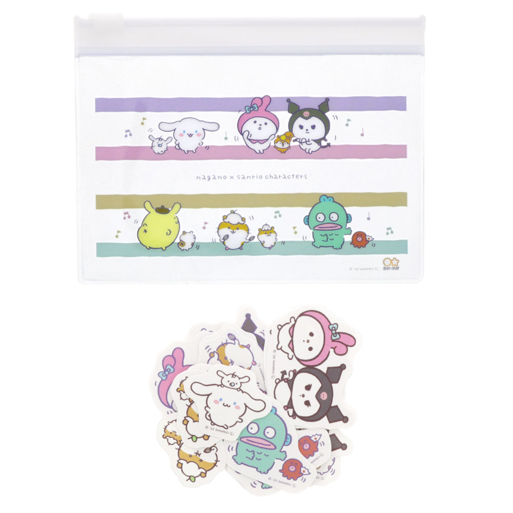 ナガノ×サンリオキャラクターズ ケース付フレークシール(みんな)