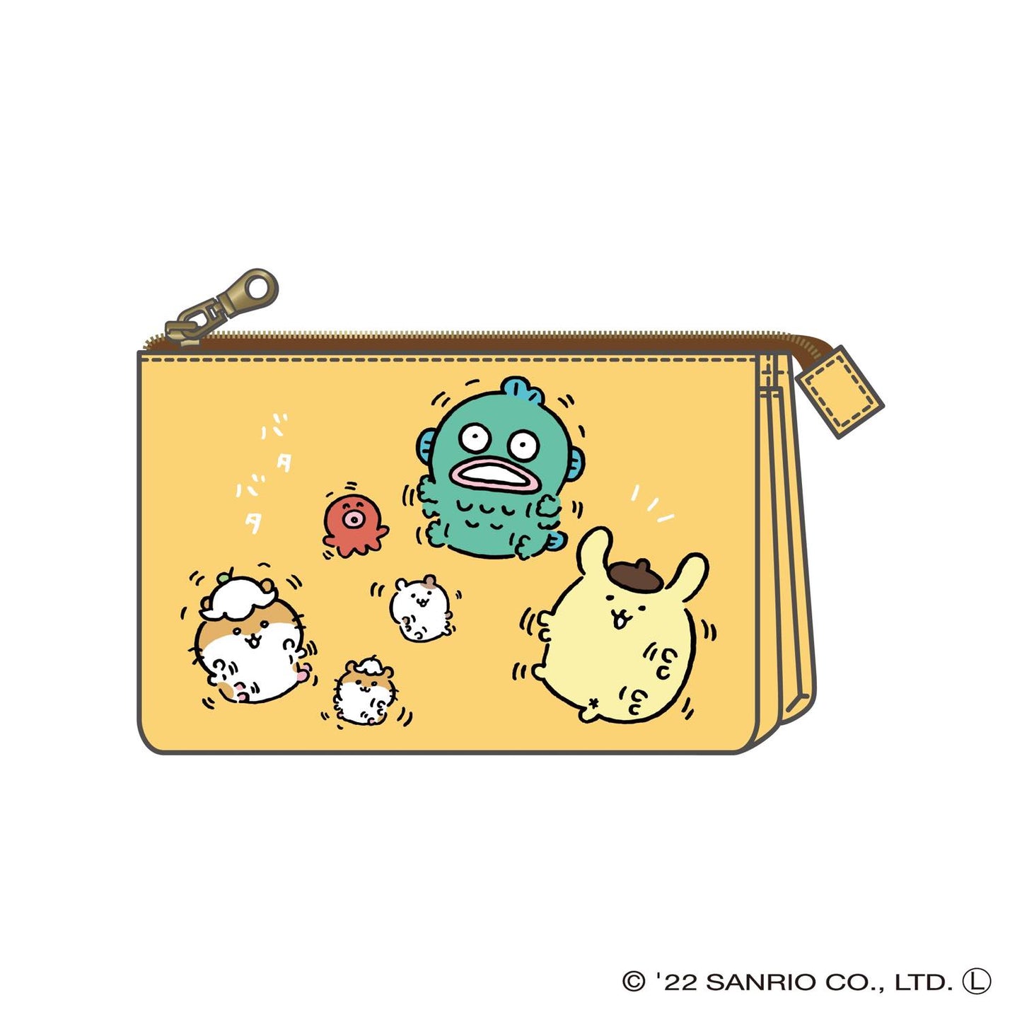 ナガノ×サンリオキャラクターズ 3ポケットポーチ YE