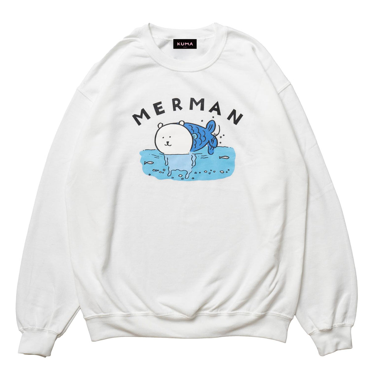 ナガノのくま CREWスウェット MERMAN ホワイト