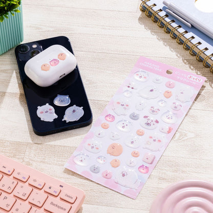 Nagano Characters 粉色立體透明貼紙