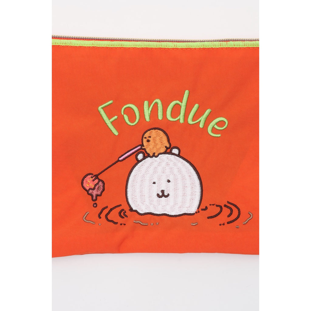 ナガノキャラクターズ 刺繍ポーチ fondue オレンジ