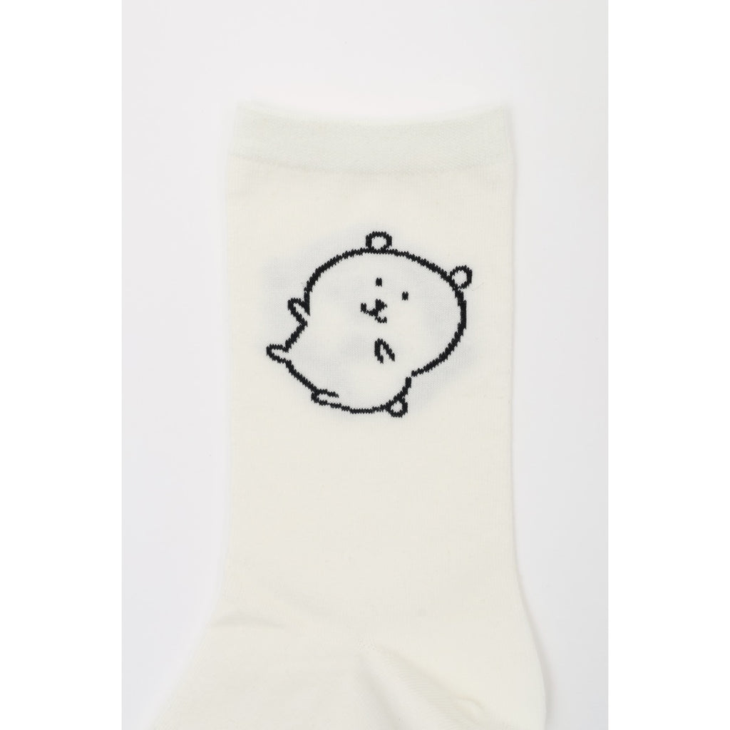 Nagano Characters Crew Socks Kuma White