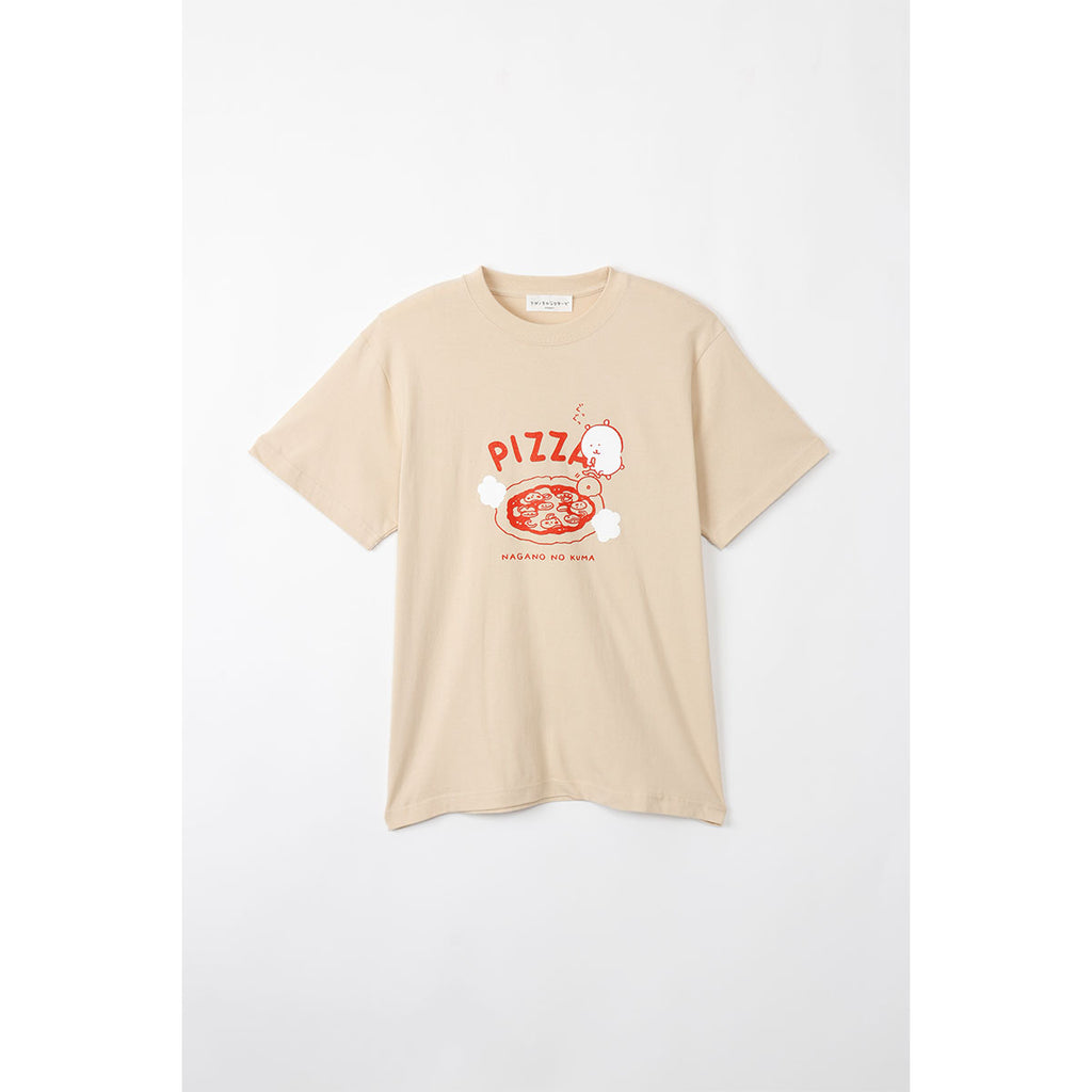 ナガノキャラクターズ Tシャツ PIZZA サンドベージュ