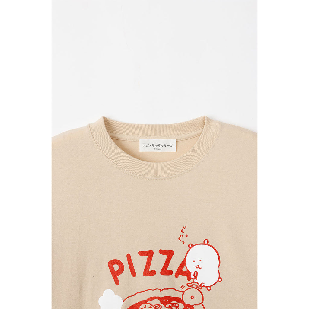 ナガノキャラクターズ Tシャツ PIZZA サンドベージュ