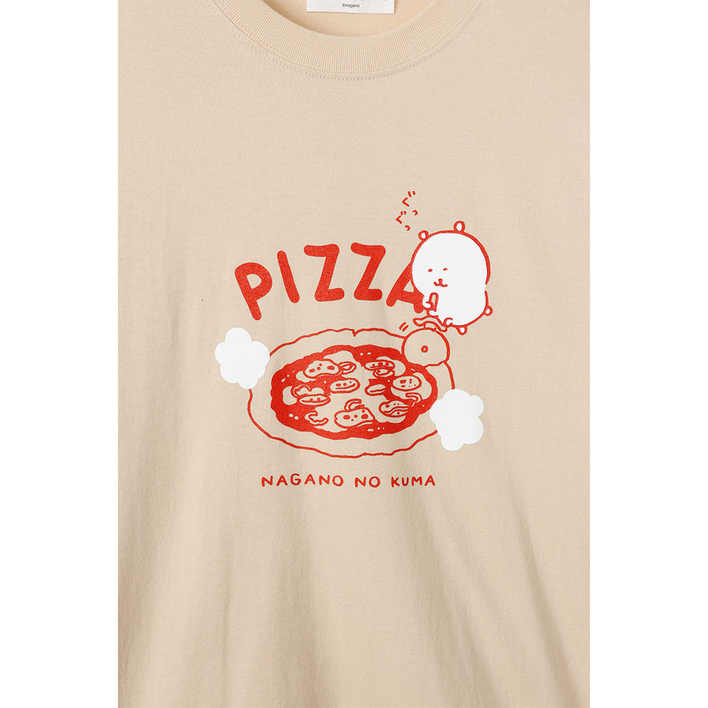 ナガノキャラクターズ Tシャツ PIZZA サンドベージュ