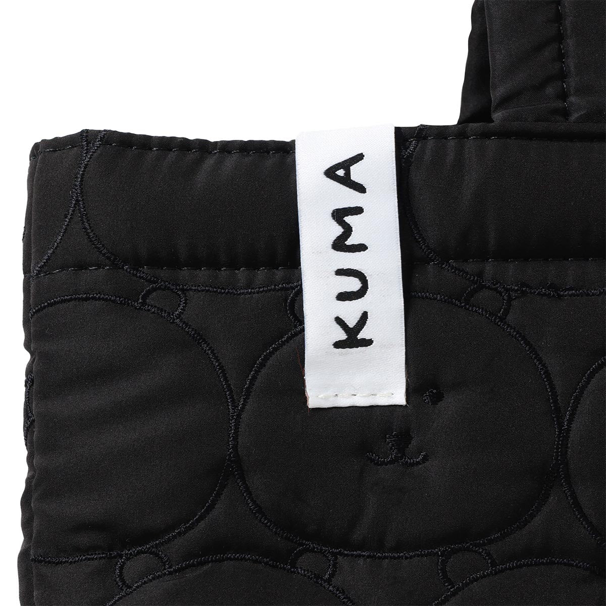 ナガノキャラクターズ キルティングトート フェイス ブラック