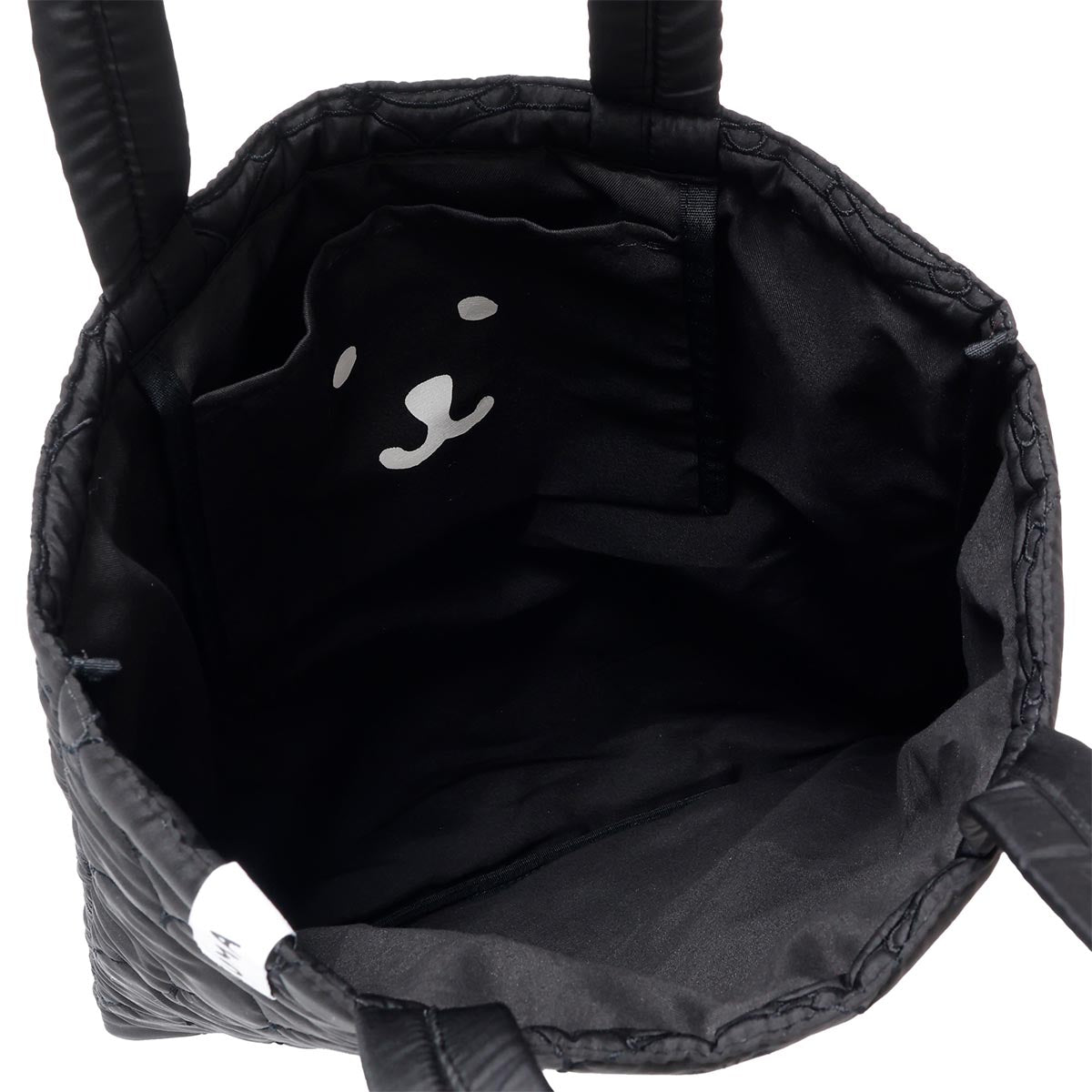 ナガノキャラクターズ キルティングトート フェイス ブラック