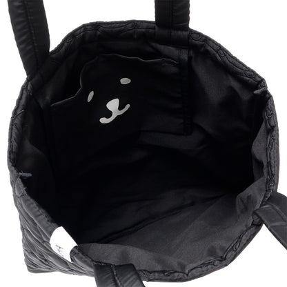 ナガノキャラクターズ キルティングトート フェイス ブラック