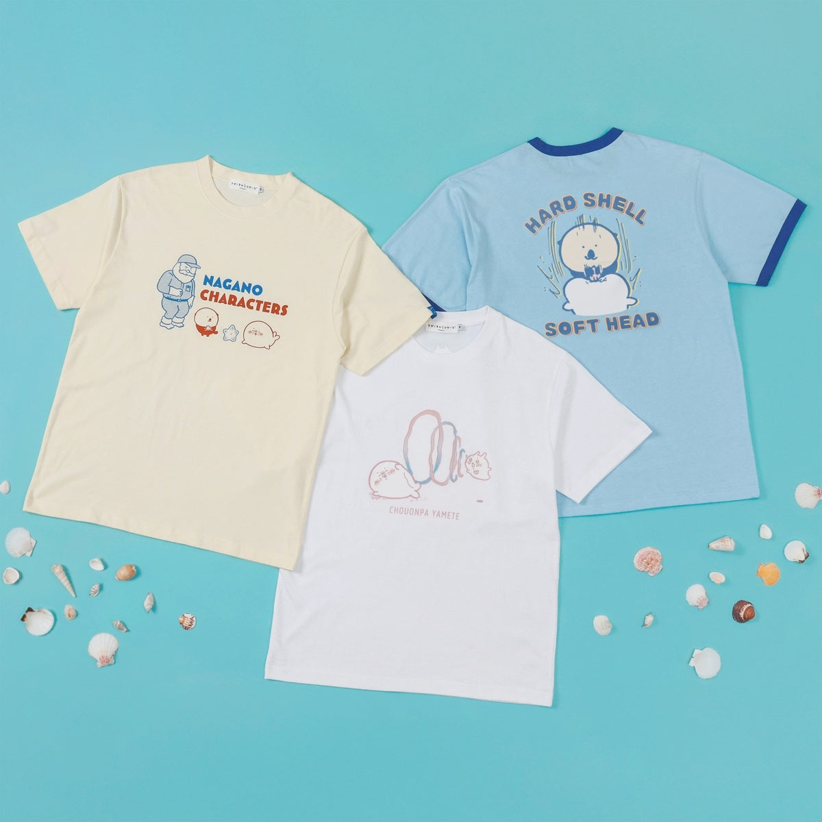 【10/2まで まーくん】嵐 スタッフ STAFF Tシャツ ナガノキャラクターズ Tシャツ アザラシたち クリーム | ナガノ