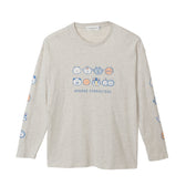 ナガノキャラクターズ 長袖Tシャツ お顔ならび オートミール