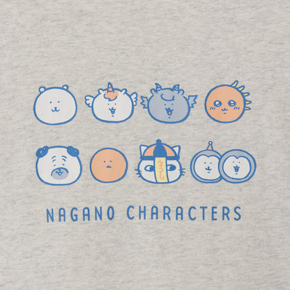 ナガノキャラクターズ 長袖Tシャツ お顔ならび オートミール