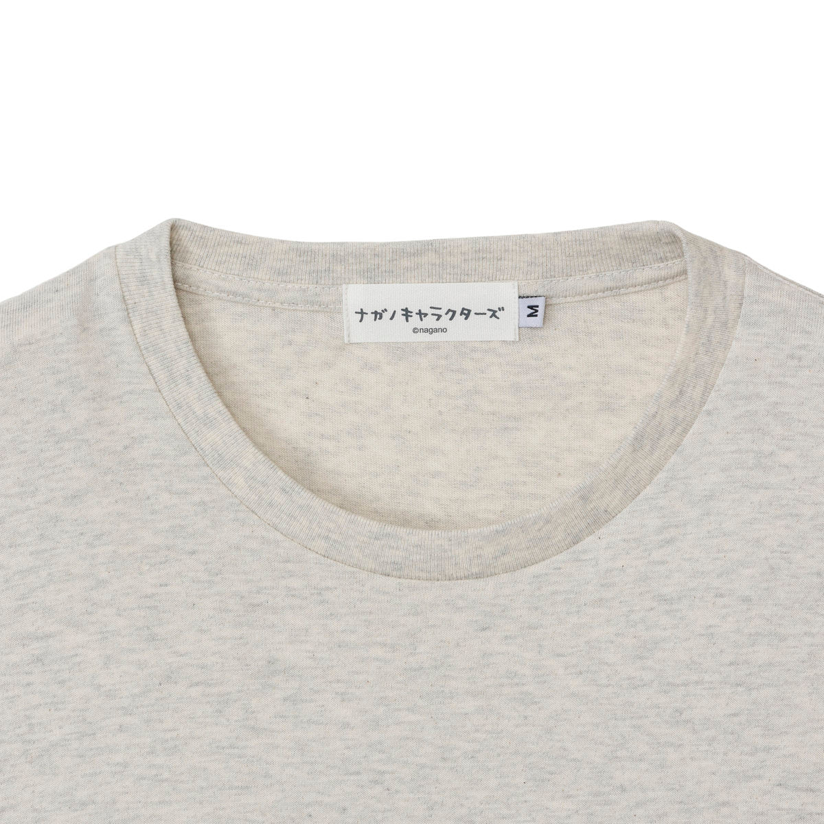 ナガノキャラクターズ 長袖Tシャツ お顔ならび オートミール