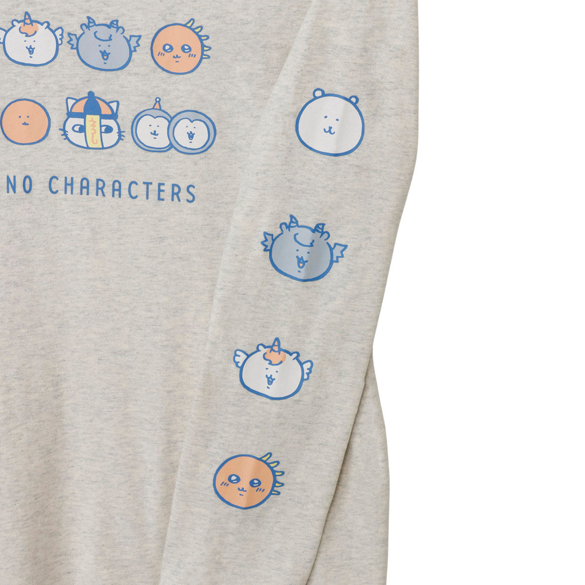 ナガノキャラクターズ 長袖Tシャツ お顔ならび オートミール