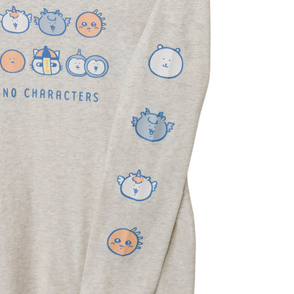 ナガノキャラクターズ 長袖Tシャツ お顔ならび オートミール