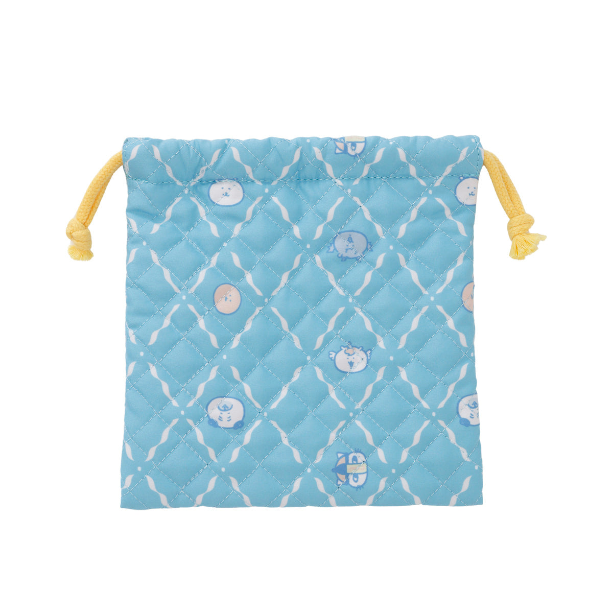 ナガノキャラクターズ 巾着 お顔ならび ブルー