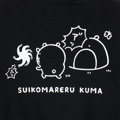 ナガノキャラクターズ スウェット 吸い込まれるくま ブラック
