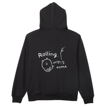 ナガノキャラクターズ ZIPパーカー ローリングくま スミ