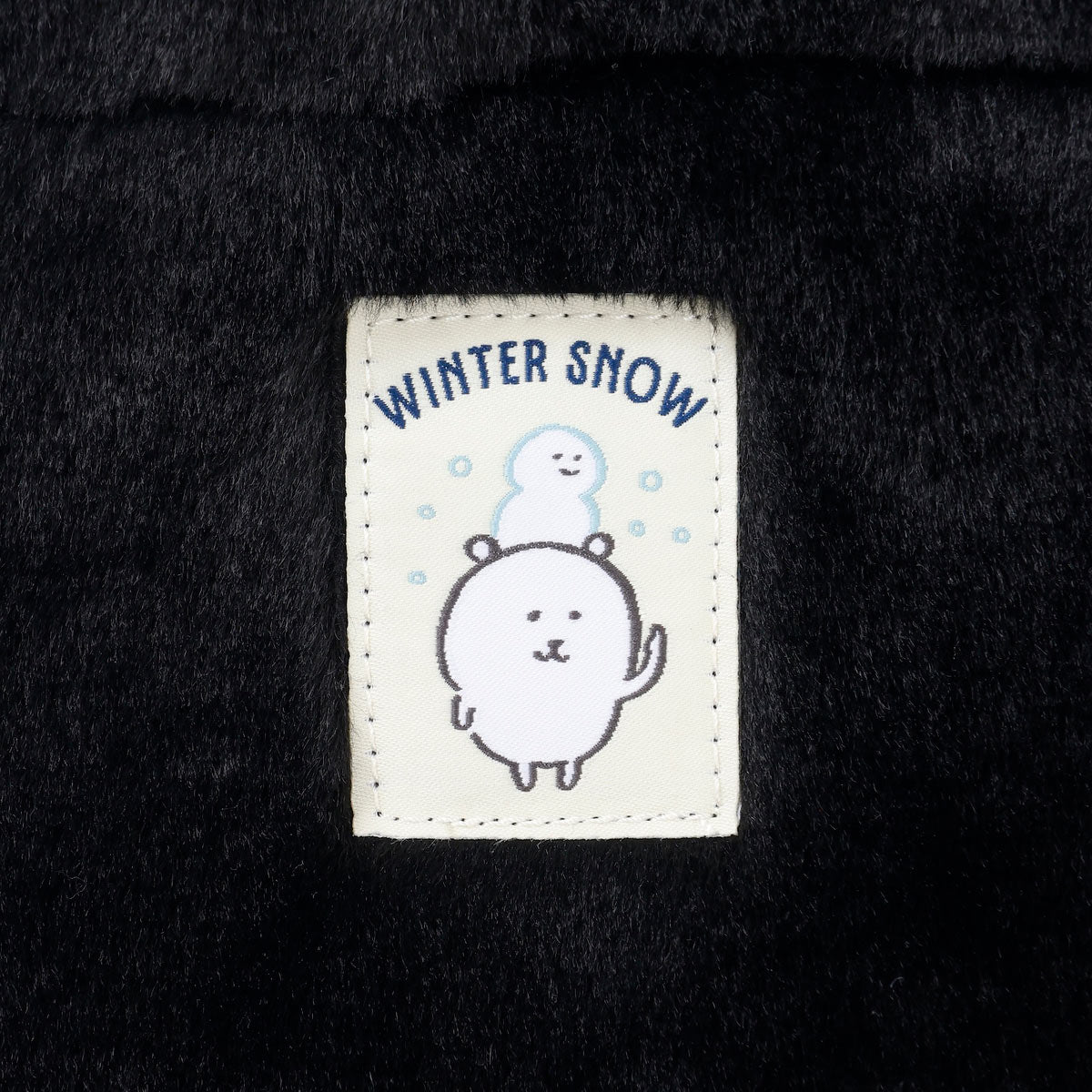 Nagano Characters Fur Tote Bag Joke Bear Face Black