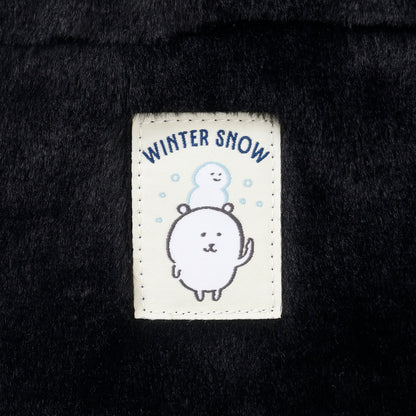 Nagano Characters Fur Tote Bag Joke Bear Face Black