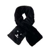 Nagano Characters 毛绒围巾 自嘲熊脸 黑色