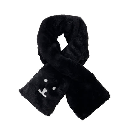 ナガノキャラクターズ ファーマフラー くまフェイス ブラック