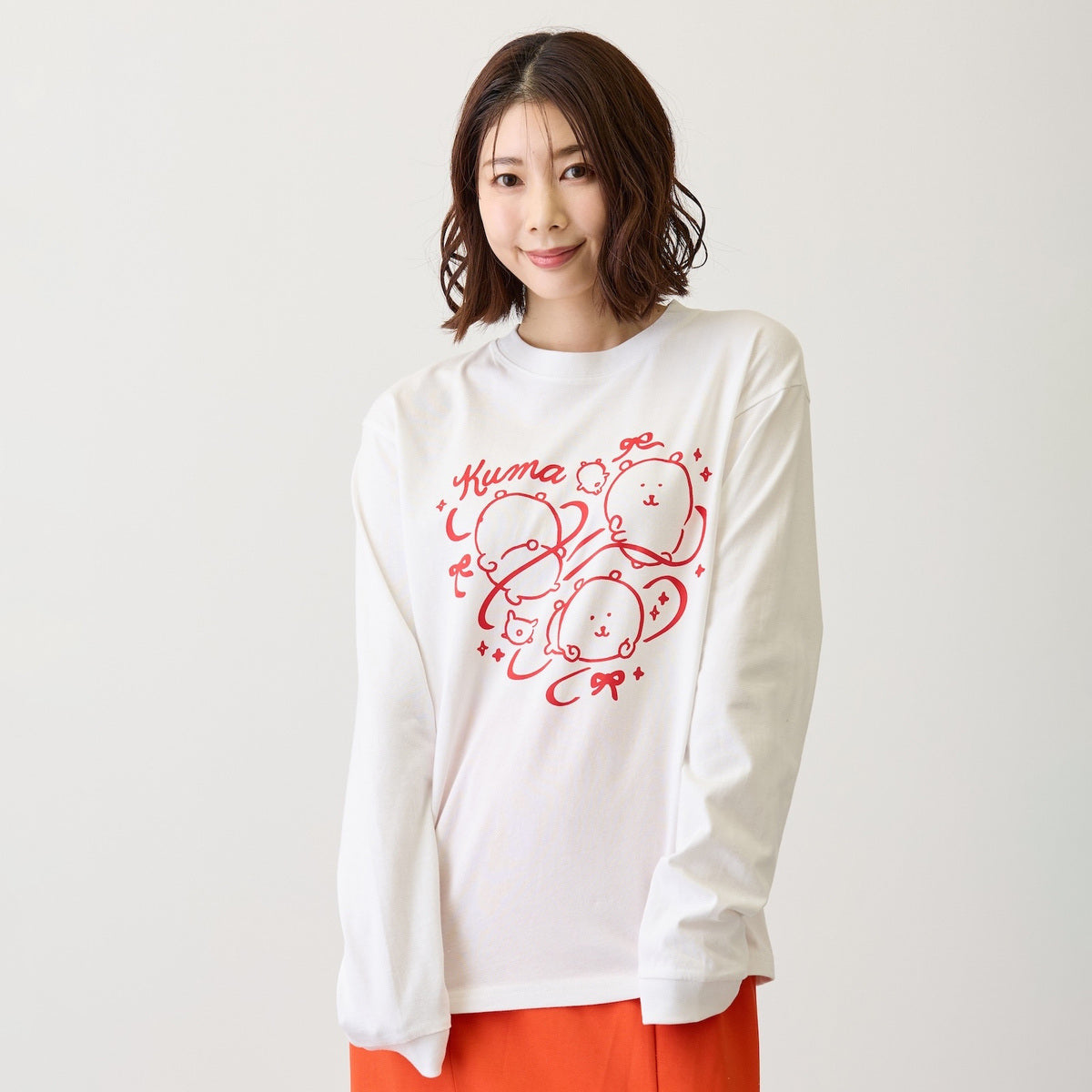 ナガノキャラクターズ 長袖Tシャツ リボン ホワイト | ナガノ