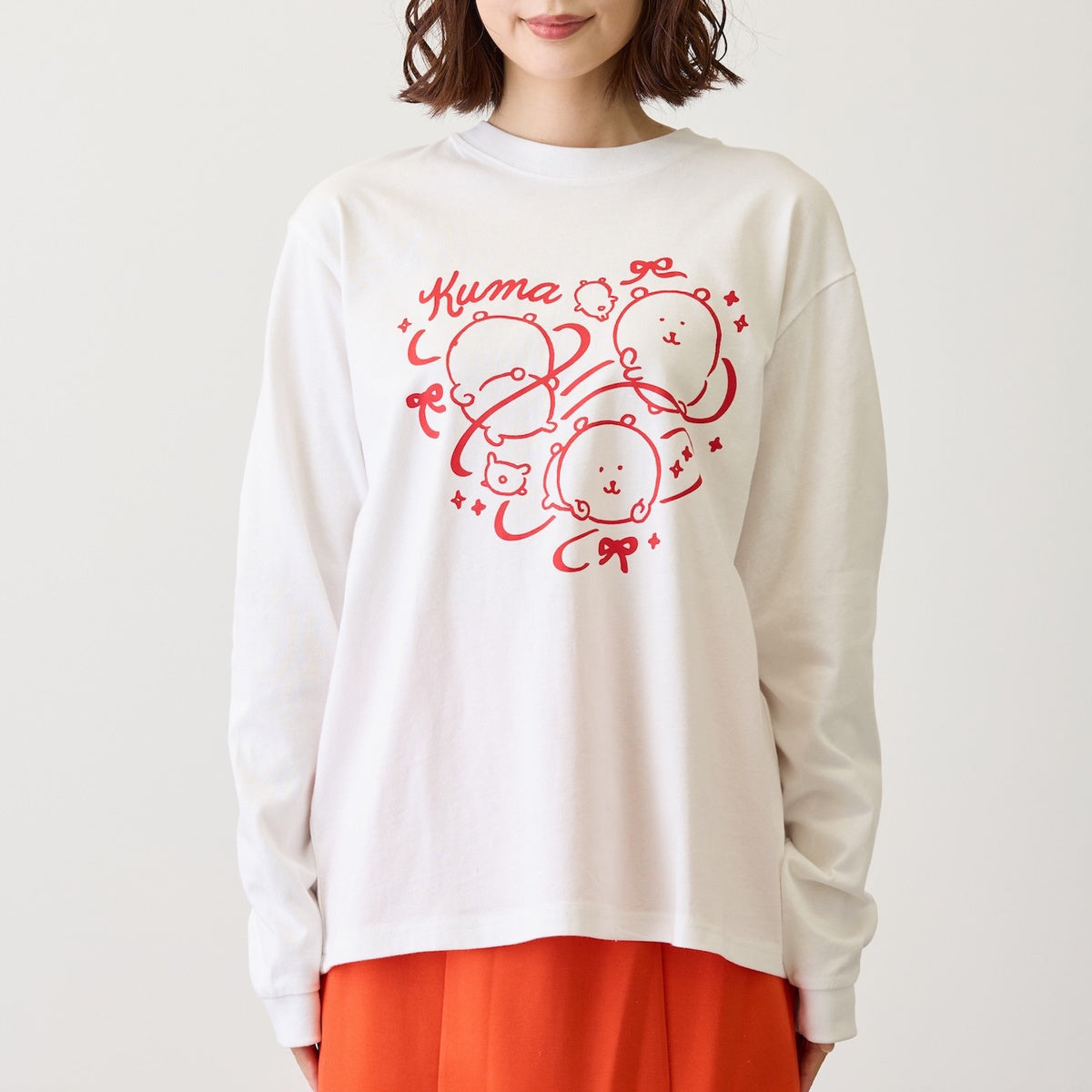 ナガノキャラクターズ 長袖Tシャツ リボン ホワイト | ナガノ