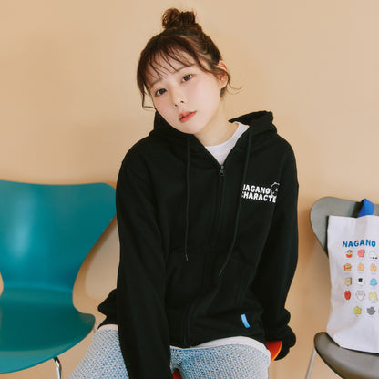 Nagano Characters 拉鍊連帽衫 大集合 黑色